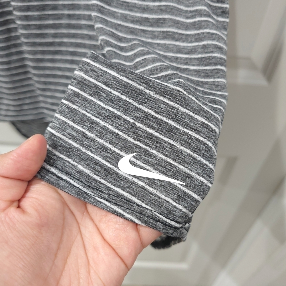 Nike Gray White Striped High Low Sleeveless Tank Dress Swim Cover Up, Nwt Size L - Picture 5 of 12